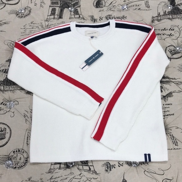 COURT AND ROWE Stripe Sleeve Sweater - Picture 7 of 7